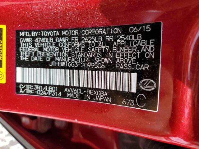 Photo 10 from auction – 2015 LEXUS ES 300H with VIN JTHBW1GG3F2099506