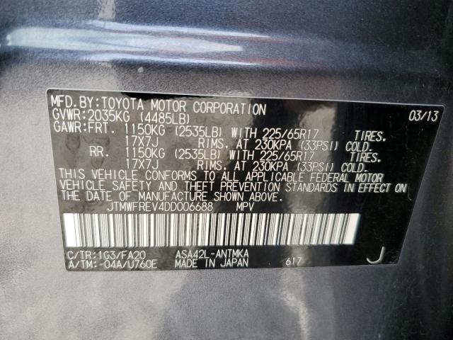 Photo 10 from auction – 2013 TOYOTA RAV4 XLE with VIN JTMWFREV4DD006688