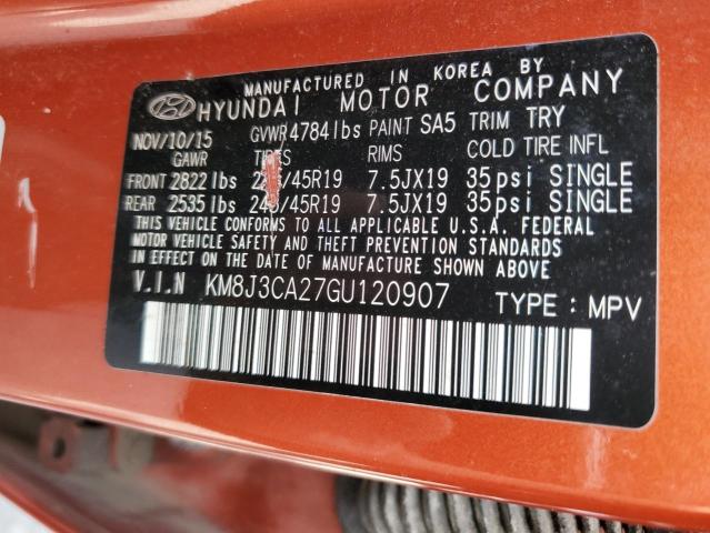 Photo 10 from auction – 2016 HYUNDAI TUCSON LIM with VIN KM8J3CA27GU120907