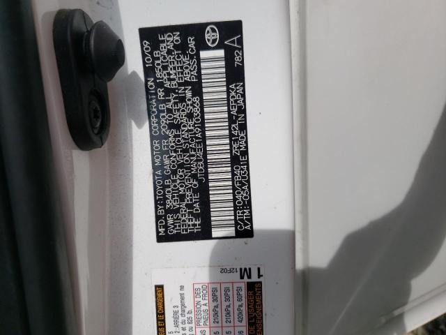 Photo 10 from auction – 2010 TOYOTA COROLLA BA with VIN JTDBU4EE1A9103868