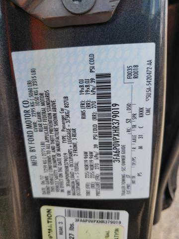 Photo 10 from auction – 2017 FORD FUSION SPO with VIN 3FA6P0VPXHR379019