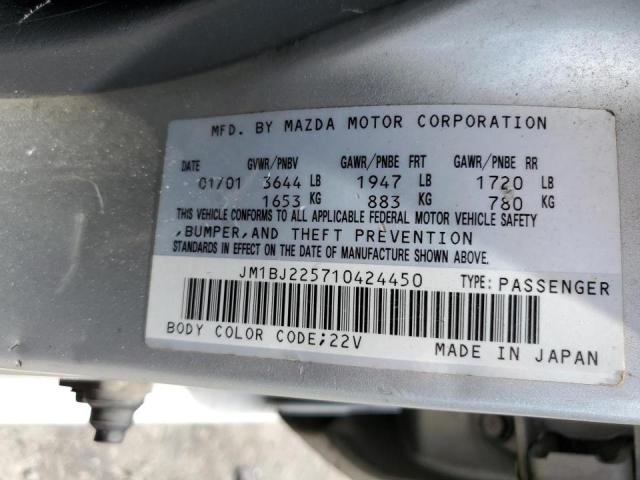 Photo 10 from auction – 2001 MAZDA PROTEGE LX with VIN JM1BJ225710424450
