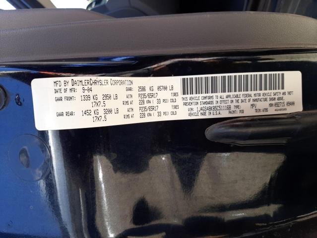Photo 10 from auction – 2005 JEEP GRAND CHER with VIN 1J4GS48K85C511168