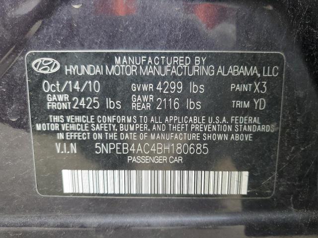 Photo 10 from auction – 2011 HYUNDAI SONATA GLS with VIN 5NPEB4AC4BH180685