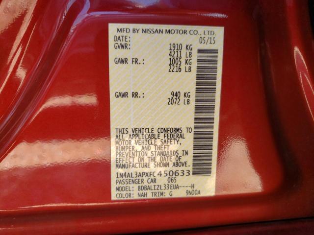 Photo 10 from auction – 2015 NISSAN ALTIMA 2.5 with VIN 1N4AL3APXFC450633