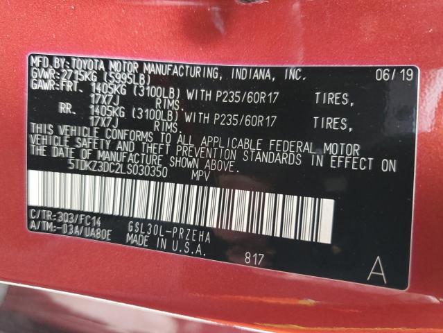 Photo 10 from auction – 2020 TOYOTA SIENNA LE with VIN 5TDKZ3DC2LS030350
