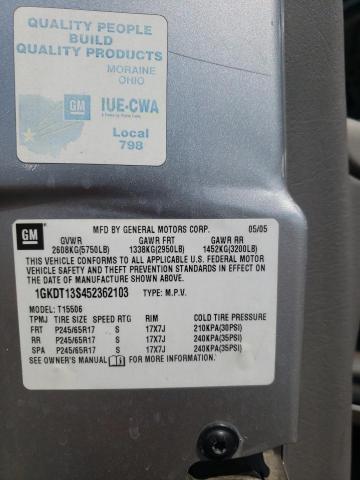 Photo 10 from auction – 2005 GMC ENVOY with VIN 1GKDT13S452362103