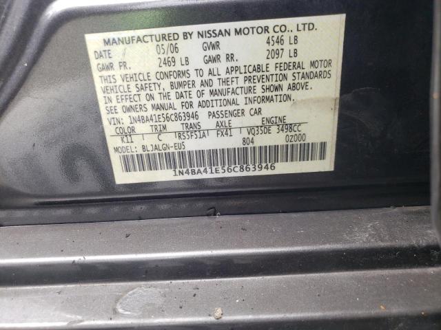 Photo 10 from auction – 2006 NISSAN MAXIMA SE with VIN 1N4BA41E56C863946