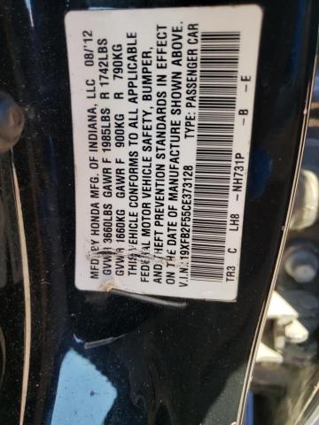 Photo 10 from auction – 2012 HONDA CIVIC LX with VIN 19XFB2F55CE373128