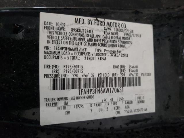 Photo 10 from auction – 2010 FORD FOCUS SE with VIN 1FAHP3FN6AW170631