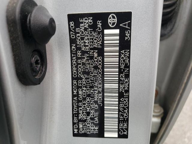 Photo 10 from auction – 2009 TOYOTA COROLLA BA with VIN JTDBL40EX99064008
