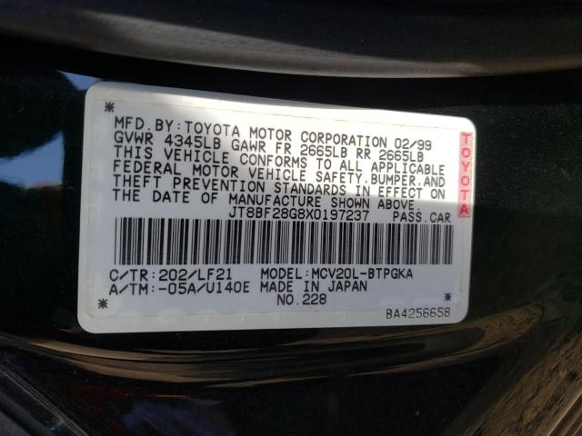 Photo 10 from auction – 1999 LEXUS ES 300 with VIN JT8BF28G8X0197237