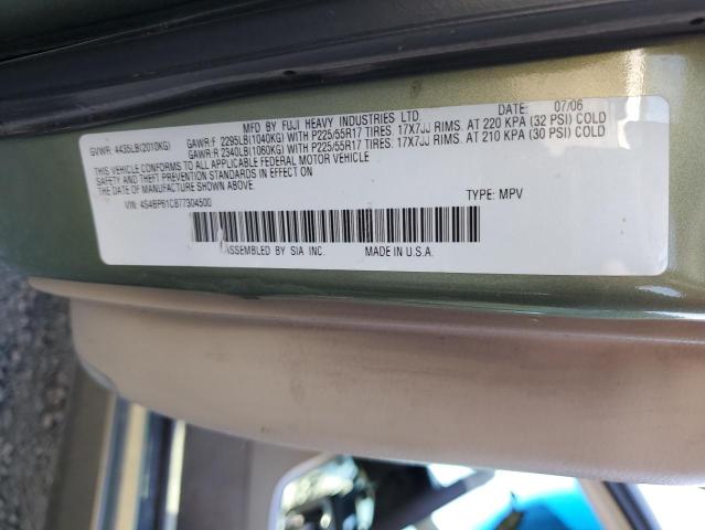 Photo 10 from auction – 2007 SUBARU LEGACY OUT with VIN 4S4BP61C877304500