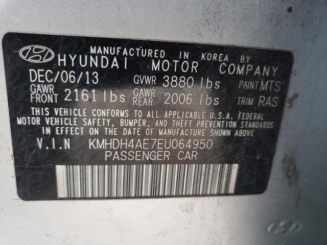 Photo 10 from auction – 2014 HYUNDAI ELANTRA SE with VIN KMHDH4AE7EU064950