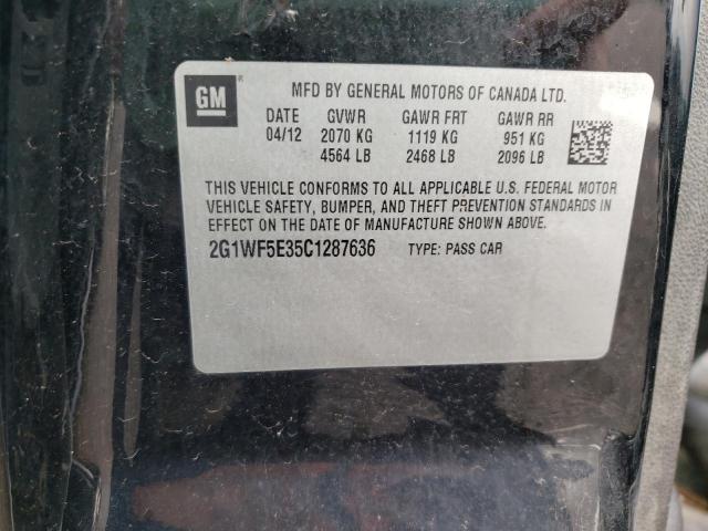 Photo 10 from auction – 2012 CHEVROLET IMPALA LS with VIN 2G1WF5E35C1287636