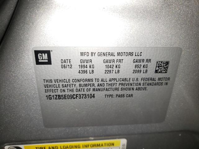 Photo 10 from auction – 2012 CHEVROLET MALIBU LS with VIN 1G1ZB5E09CF373104
