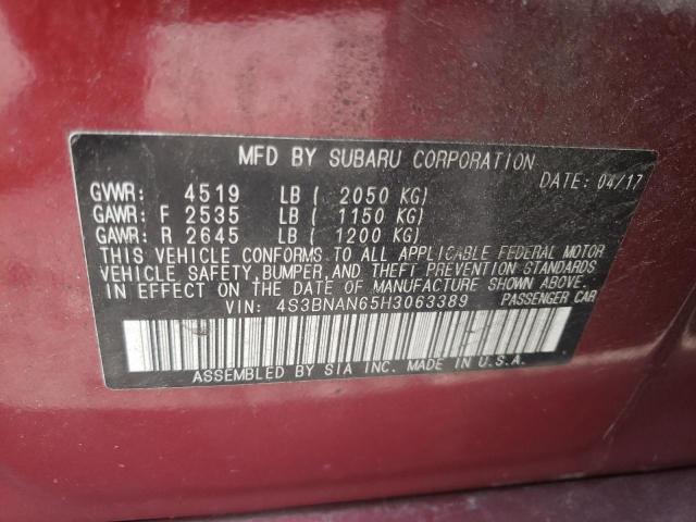 Photo 10 from auction – 2017 SUBARU LEGACY 2.5 with VIN 4S3BNAN65H3063389