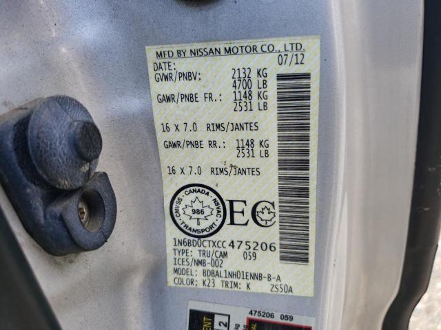 Photo 10 from auction – 2012 NISSAN FRONTIER S with VIN 1N6BD0CTXCC475206