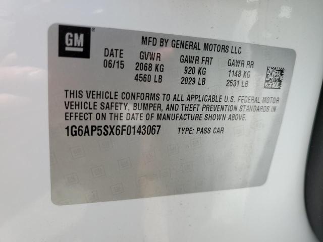 Photo 10 from auction – 2015 CADILLAC CTS with VIN 1G6AP5SX6F0143067