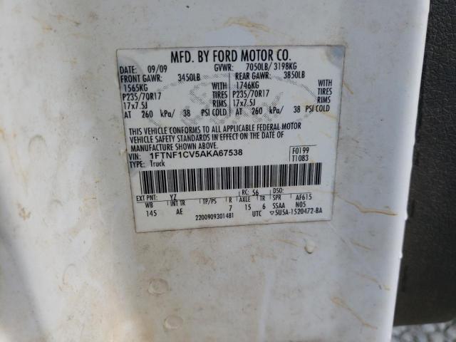 Photo 10 from auction – 2010 FORD F150 with VIN 1FTNF1CV5AKA67538