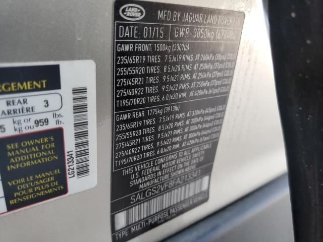 Photo 10 from auction – 2015 LAND ROVER RANGE ROVE with VIN SALGS2VF8FA213341