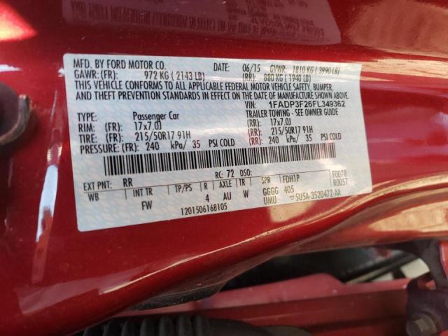 Photo 10 from auction – 2015 FORD FOCUS SE with VIN 1FADP3F26FL349362