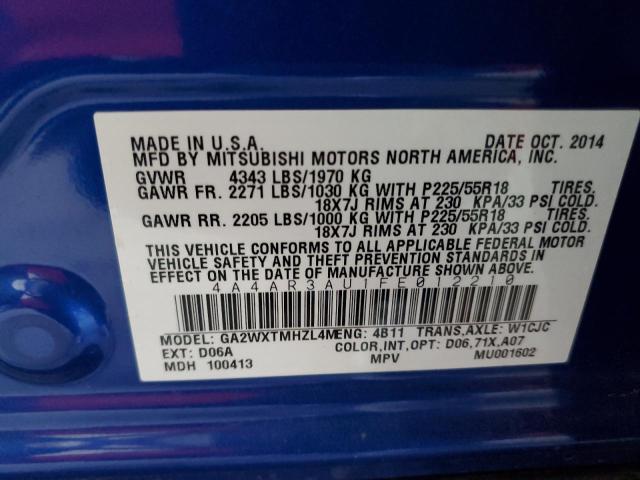 Photo 10 from auction – 2015 MITSUBISHI OUTLANDER with VIN 4A4AR3AU1FE012210