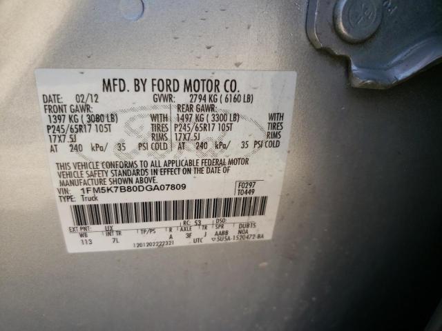 Photo 10 from auction – 2013 FORD EXPLORER with VIN 1FM5K7B80DGA07809