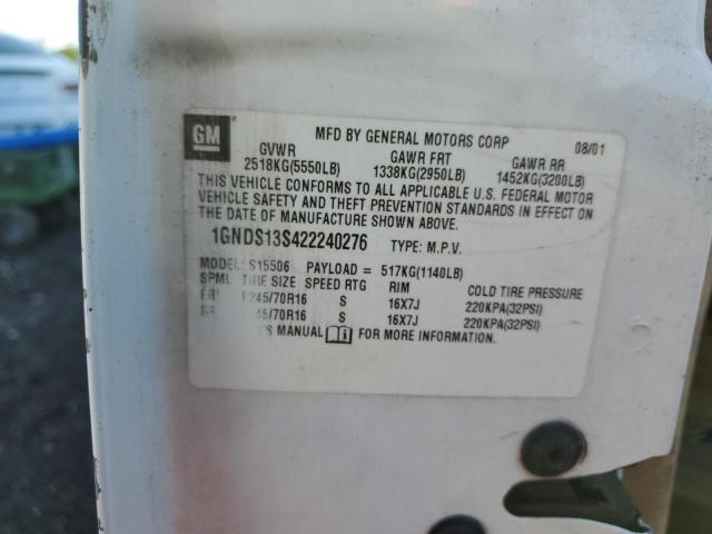 Photo 10 from auction – 2002 CHEVROLET TRAILBLAZE with VIN 1GNDS13S422240276