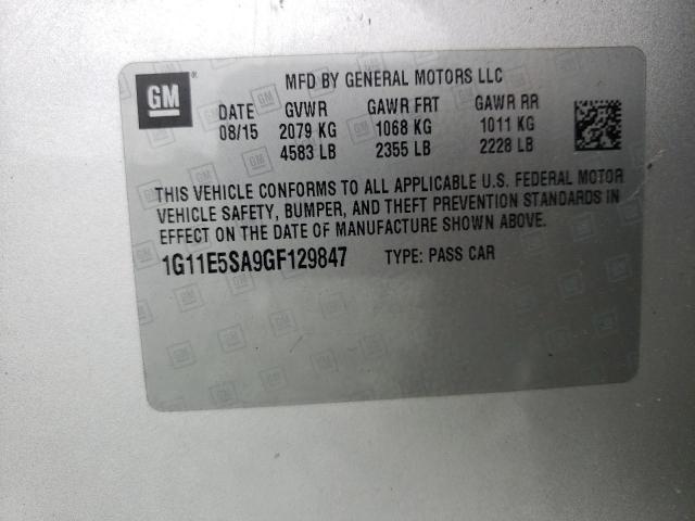 Photo 10 from auction – 2016 CHEVROLET MALIBU LIM with VIN 1G11E5SA9GF129847