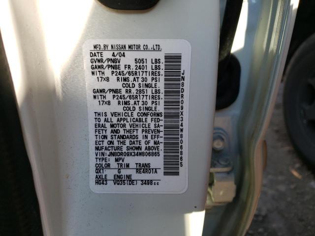 Photo 10 from auction – 2004 NISSAN PATHFINDER with VIN JN8DR09X34W806865