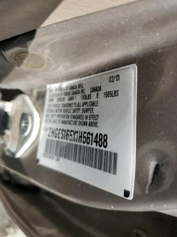 Photo 10 from auction – 2001 HONDA CIVIC with VIN 2HGES165X1H561488