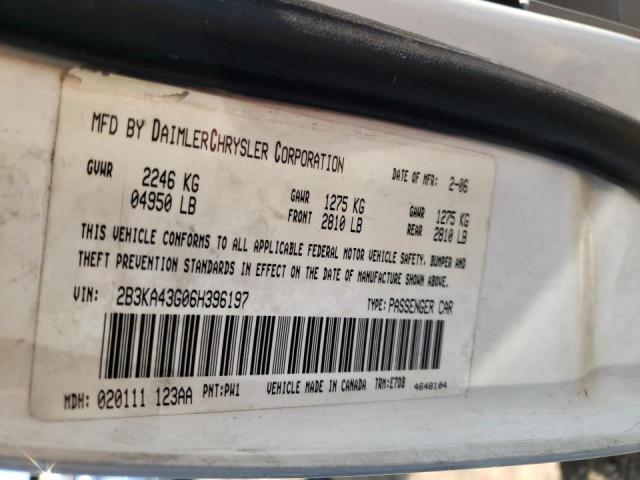 Photo 10 from auction – 2006 DODGE CHARGER SE with VIN 2B3KA43G06H396197