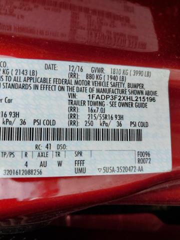 Photo 10 from auction – 2017 FORD FOCUS SE with VIN 1FADP3F2XHL215196