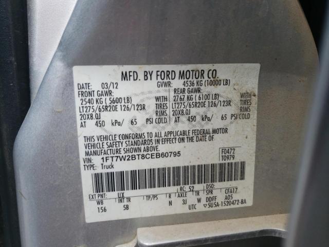 Photo 10 from auction – 2012 FORD F250 SUPER with VIN 1FT7W2BT8CEB60795