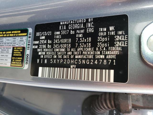 Photo 10 from auction – 2022 KIA TELLURIDE with VIN 5XYP2DHC5NG247871
