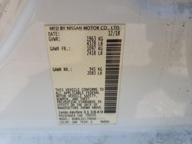 Photo 10 from auction – 2019 NISSAN ALTIMA S with VIN 1N4BL4BV9KN313849