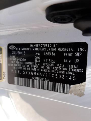 Photo 10 from auction – 2015 KIA OPTIMA LX with VIN 5XXGM4A71FG503145