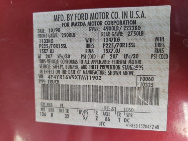 Photo 10 from auction – 1999 MAZDA B3000 CAB with VIN 4F4YR16V9XTM11902