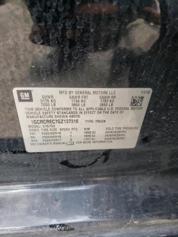 Photo 10 from auction – 2016 CHEVROLET SILVERADO with VIN 1GCRCREC7GZ137318