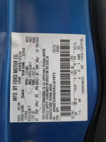 Photo 10 from auction – 2010 MERCURY MOUNTAINEE with VIN 4M2EN3HE6AUJ01573