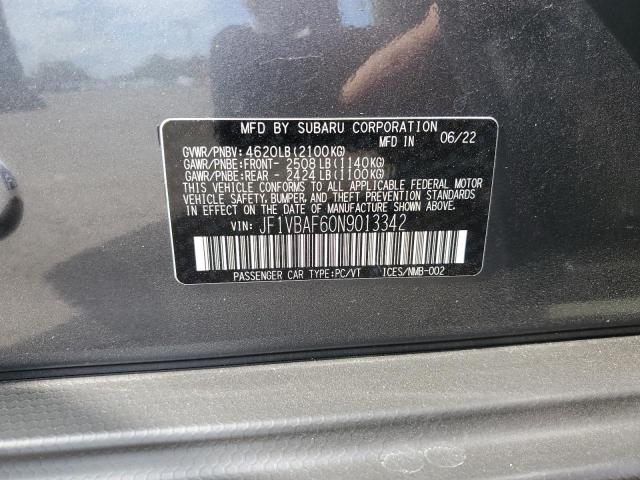 Photo 10 from auction – 2022 SUBARU WRX PREMIU with VIN JF1VBAF60N9013342