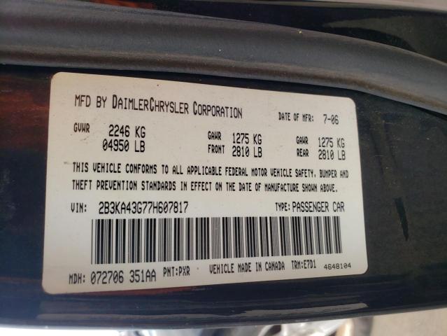 Photo 10 from auction – 2007 DODGE CHARGER SE with VIN 2B3KA43G77H607817