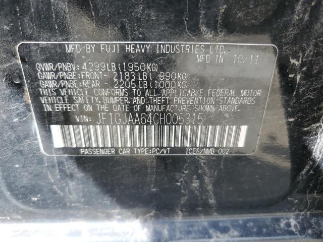 Photo 10 from auction – 2012 SUBARU IMPREZA with VIN JF1GJAA64CH005315