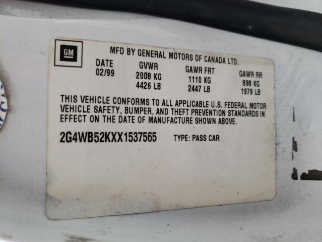 Photo 10 from auction – 1999 BUICK REGAL LS with VIN 2G4WB52KXX1537565