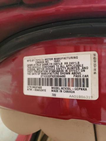 Photo 10 from auction – 2002 TOYOTA CAMRY SOLA with VIN 2T1CE22PX2C004490