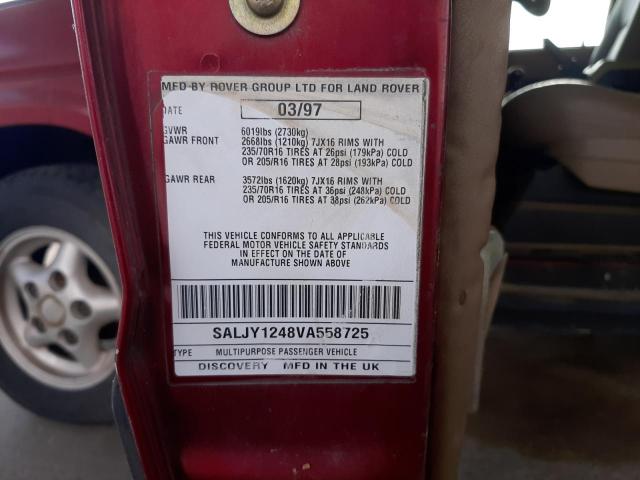 Photo 10 from auction – 1997 LAND ROVER DISCOVERY with VIN SALJY1248VA558725