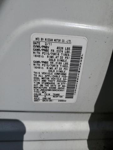 Photo 10 from auction – 2011 NISSAN ROGUE S with VIN JN8AS5MV0BW293601