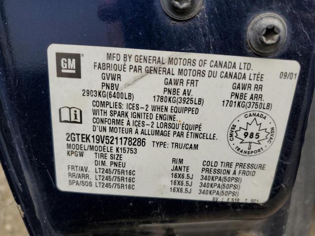 Photo 10 from auction – 2002 GMC NEW SIERRA with VIN 2GTEK19V521178286