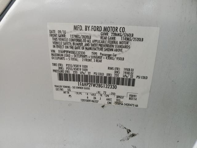 Photo 10 from auction – 2011 FORD TAURUS LIM with VIN 1FAHP2FW2BG132330
